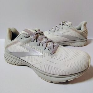 Brooks Anthem 5 Women's Lace-Up Running Shoes Athletic Sneakers White/Silver